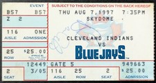 1997 Toronto Blue Jays Ticket Roger Clemens Complete Game Vintage MLB Baseball