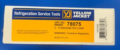 YELLOW JACKET WATER-TYPE MANOMETER (-2'' - 0 - 15'') 78075