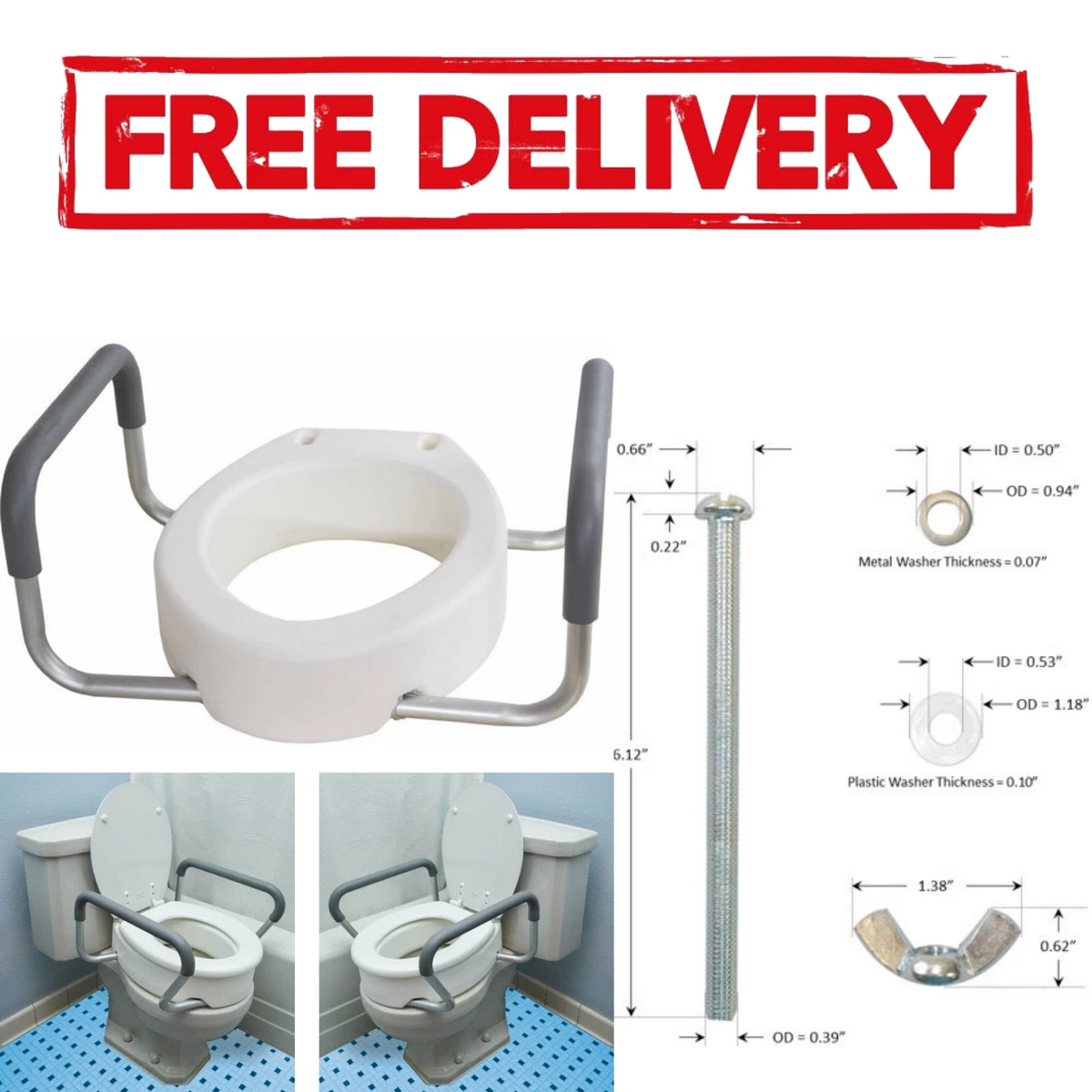 Toilet Seat Riser With Handles