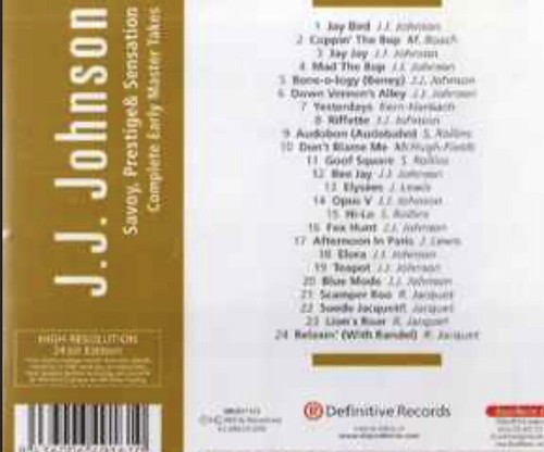 J.J. Johnson – Savoy, Prestige & Sensation / Complete Early Master Takes CD - Picture 2 of 2