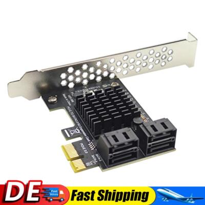 4 Port SATA III PCIe Card 6Gbps SATA 3.0 to PCI Express 1X Adapter with Bracket 