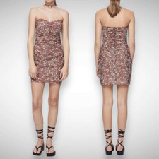 Bec + Bridge Priya Hibiscus Floral Ruched Strapless Mini Dress Size US 10 AUS 14