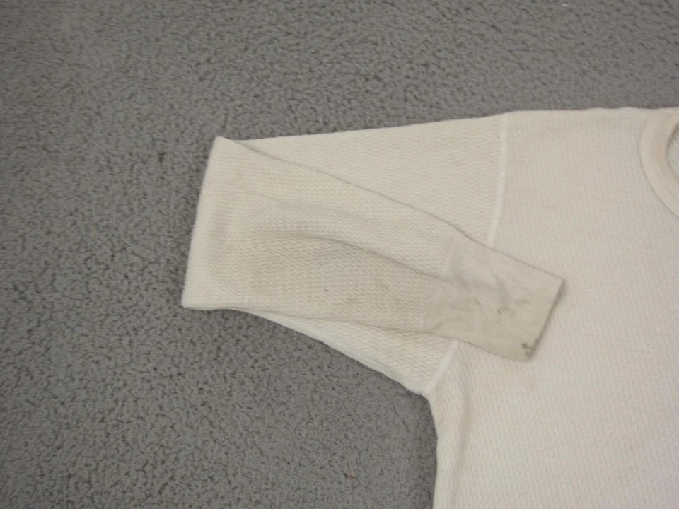 Vintage Jockey Thermal Shirt Mens Large Creme Waffle 80s 90s Made in USA - Image 4 of 4