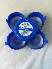Lot of 5, 3 & 5 Gallon Water Bottle Snap On Cap Anti Splash 55mm Peel Off Tops