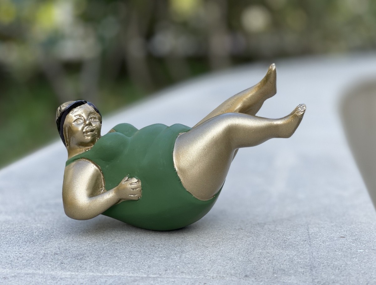 Yoga Figurine Resin Fat Woman Statue Small Figure Sculpture Gifts