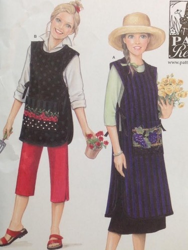 Uncut Simplicity 3818 Schnittmuster langer Kittel voll Bauernschürze Gartenarbeit Kunst