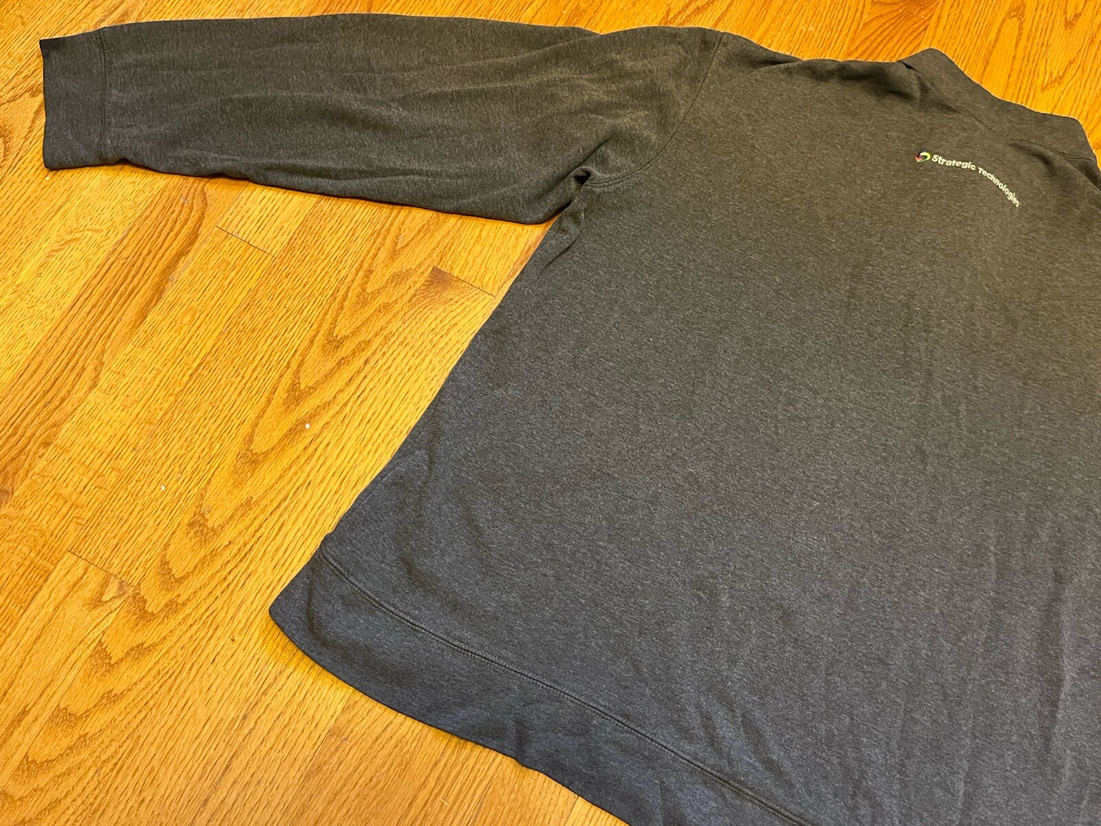 GOOGLE logo 1/4 ZIP Pullover Sweatshirt Gray Larg… - image 13