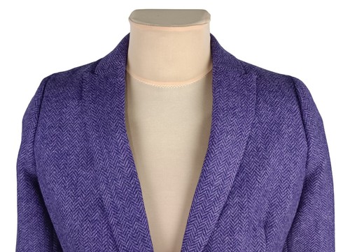 J.Crew Moon Womens Purple Herringbone Tweed Blazer Jacket Size US 6 (S) - Picture 7 of 13