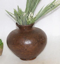 1800's Antique Iron Water Storage Matka Pot Original Old Hand Crafted Decorative