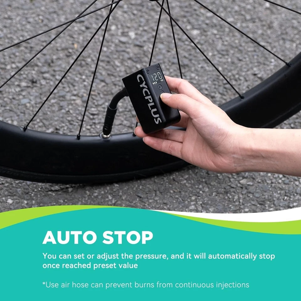 CYCPLUS AS2Pro 120PSI Electric Portable Mini Bike Pump  with Gauge - open box - Image 4 of 4