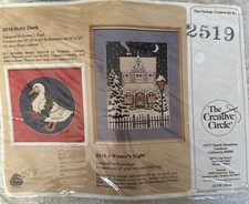 The Creative Circle Holly Duck 2519 Needlepoint Kit Goose Geese Wreath Holiday