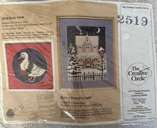 The Creative Circle  Holly Duck #2519 Needlepoint Kit Goose Geese Wreath Holiday