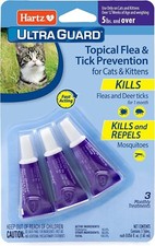 Hartz UltraGuard Flea  Tick Treatment for Cats  Kittens 3 Monthly Doses