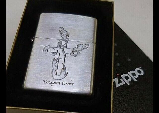 New Zippo unused Dragon Cross Antique oil lighter extremely rare Japan