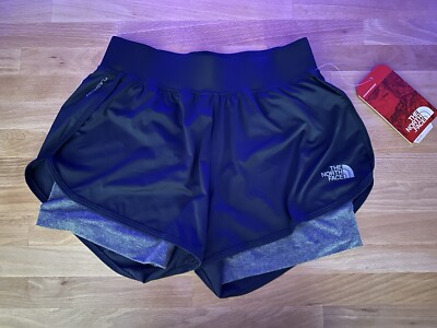 The North Face Women Versitas 2-1 Running Shorts Navy/Grey TNF BNWT  UK