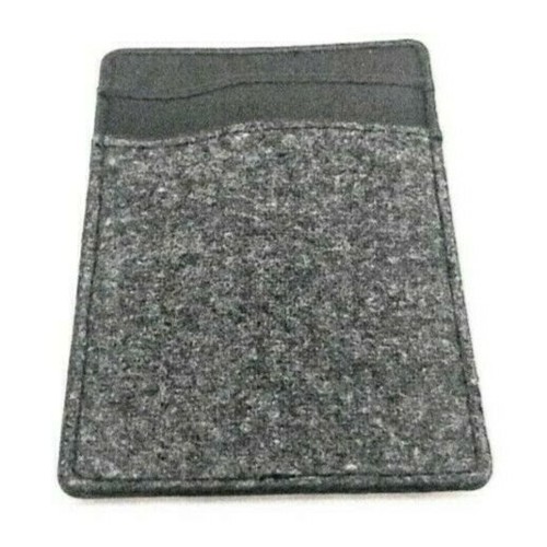 Stick On Wallet Cell Phone Gray Adhesive Card Case holder Faux Leather Bespoke - Foto 3 di 8