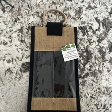 Brand New Bella Vita Reusable Jute Wine Gourmet Gift Bag Unique Sustainable