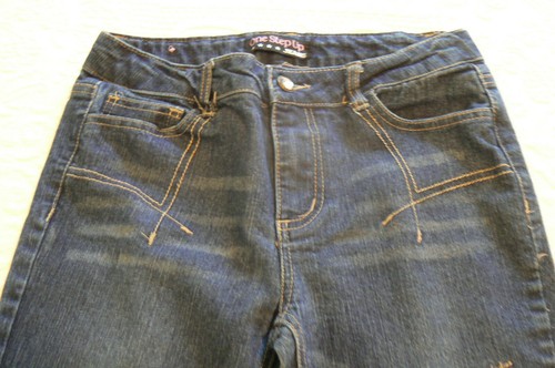 Girls One Step Up jeans sz.14 adj.waist embroidered designs,zip pocket EXC COND! - Picture 4 of 8