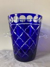 BEAUTIFUL Towle Madison Cobalt Blue Cut Glass ICE BUCKET, Large