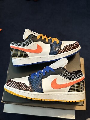 Size 4.5Y - Nike Air Jordan 1 Low GS MMD BG DH7547-100 Multicolor Pattern