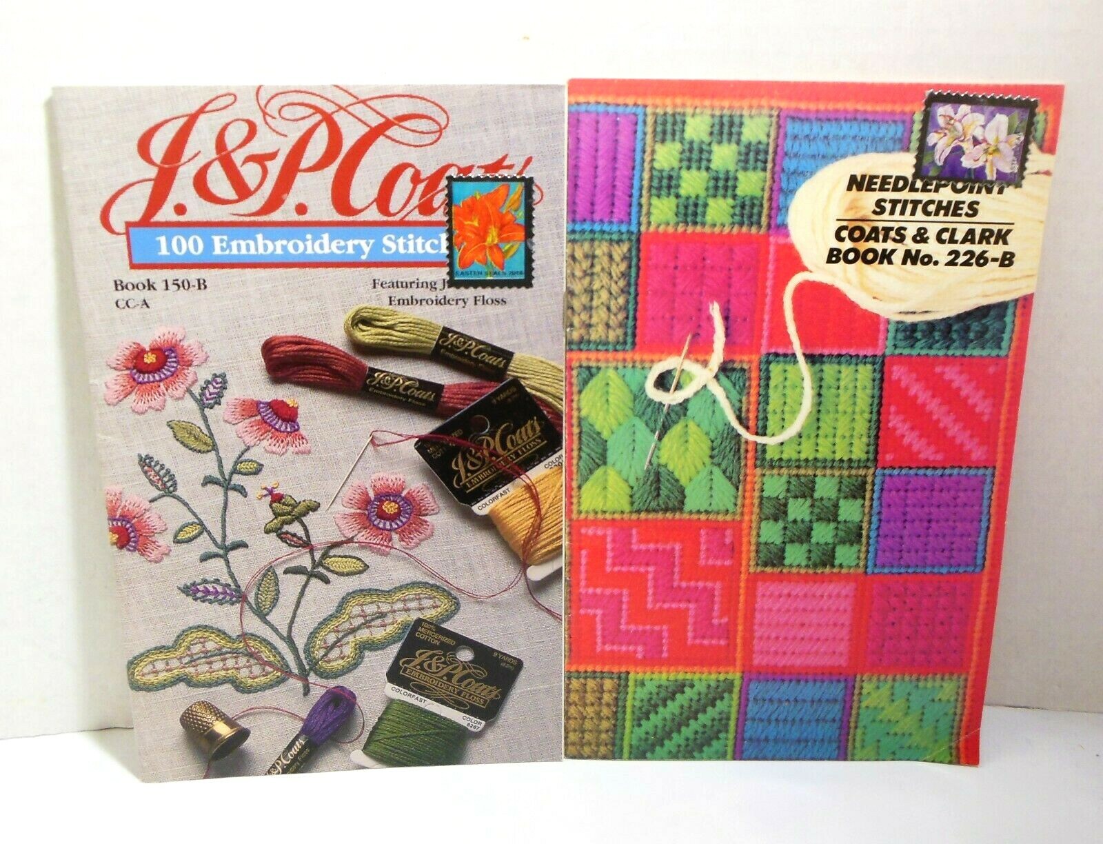 Needlepoint AND Embroidery Stitches LOT How To Stitch Designs Pattern