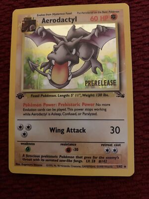 aerodactyl pokemon card 1st edition prerelease 1995 Abra Pokemon Card Amazon.com: Pokemon main image 1