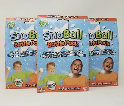 SnoBall BattlePack 100% Safe Playtime Fun Makes 60+ Snowballs 2.82 oz. (3 Boxes)