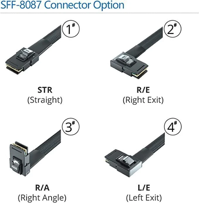 Internal Mini SAS SFF-8087 to 4 SATA Multi-Lane Forward Breakout Cable 0.5~1m - Image 4 of 4