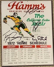 REGGIE LEACH PATRICK MELOCHE MURRAY SIGNED 1971-72 CALIFORNIA GOLDEN SEALS 8X10