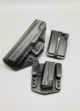 FNS 9/40 Black Carbon Fiber Kydex IWB Holster, Mag Pouch & Wallet Set USA Made