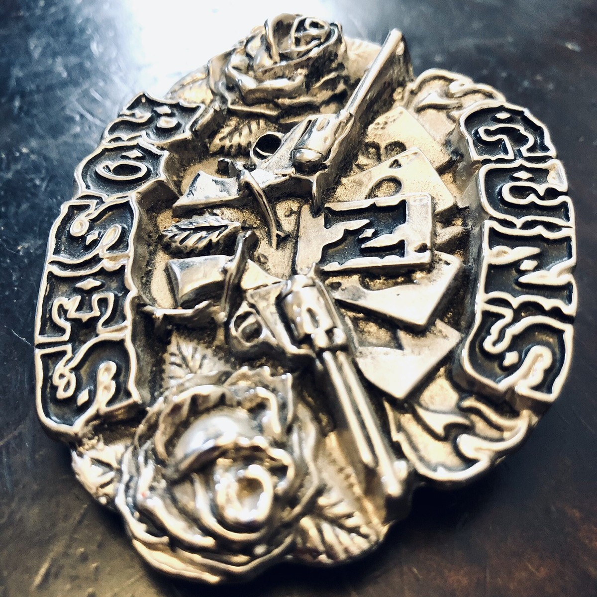 Vintage 90's Belt Buckle Guns N Roses Brockum Collection Style