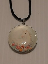 UNICORN  2  Double sided Pendant Charm / 17" 2" chain Necklace Rope