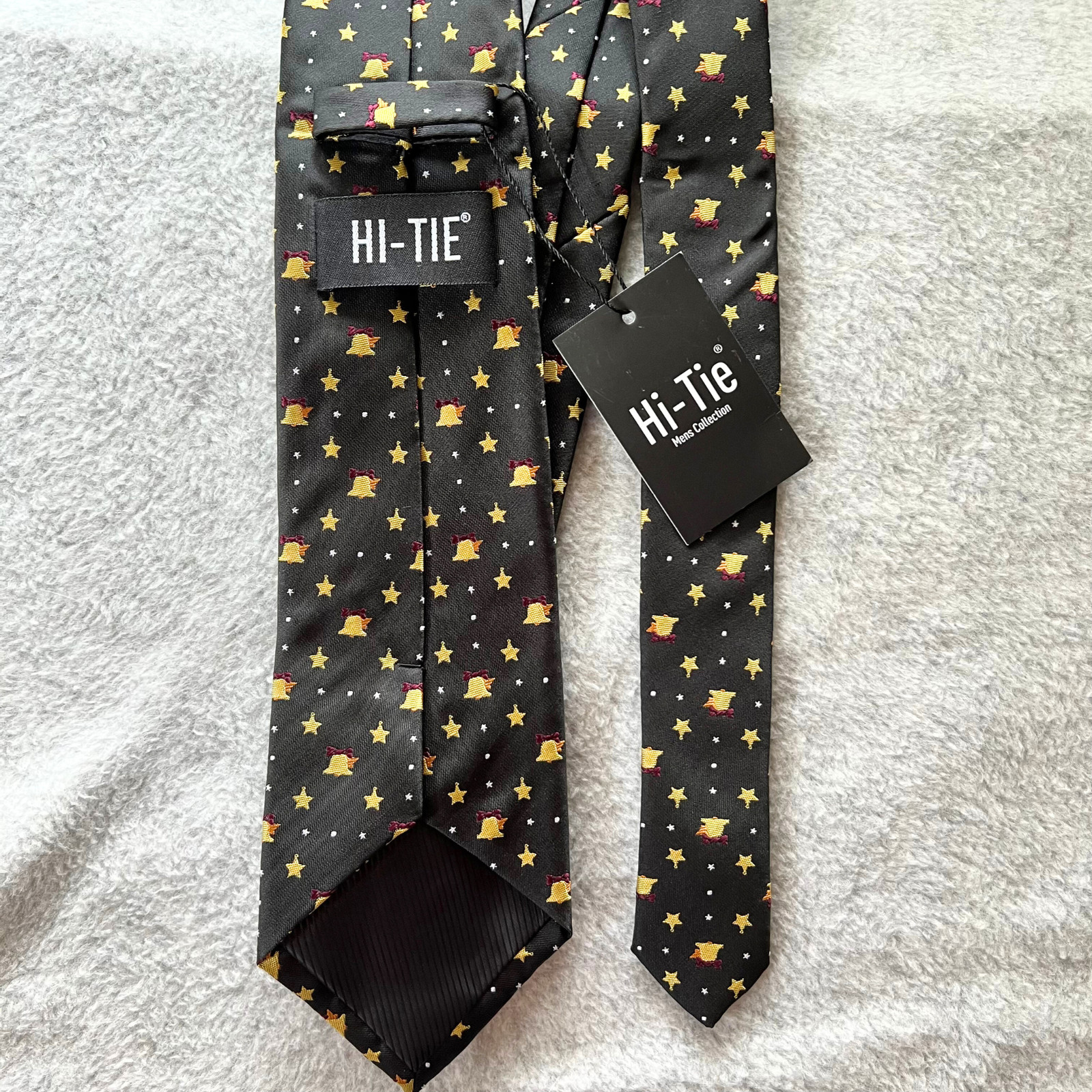 Christmas Ties Set 10pc Pocket Squares + Cufflinks Gold/Black/White  NWT Hi-Tie