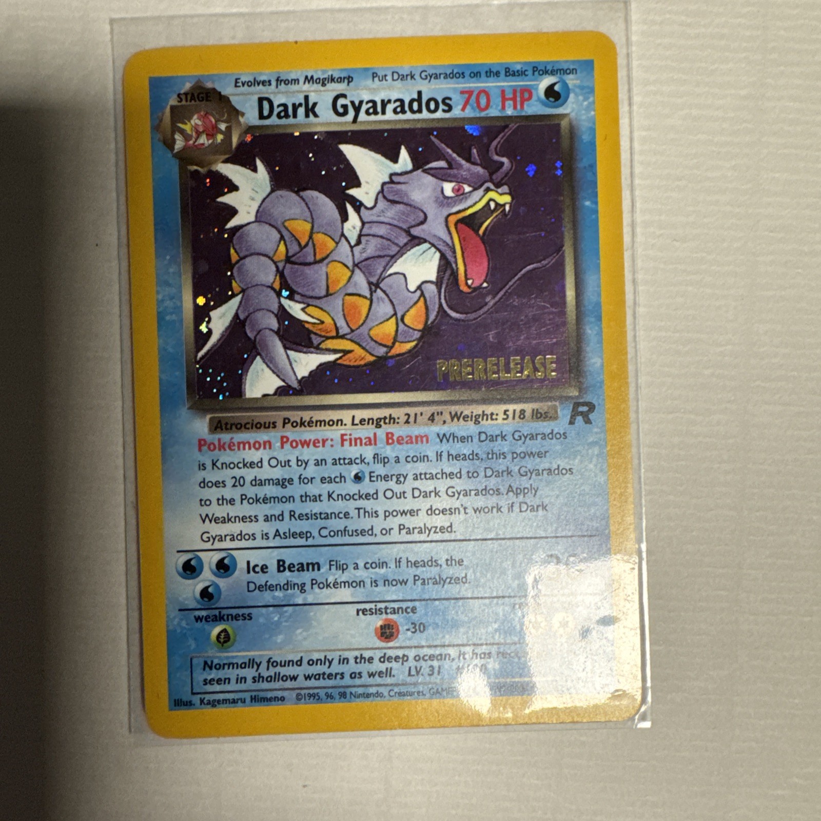 Pokemon Prerelease Holo Dark Gyarados – Team Rocket- 8/82