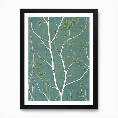 Quaking 3 Aspen Sämlinge Baum Vintage gerahmtes Wandbild Poster Leinwanddruck Bild