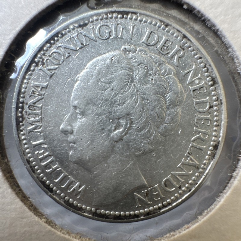 NETHERLANDS 1941 25 CENTS  SILVER