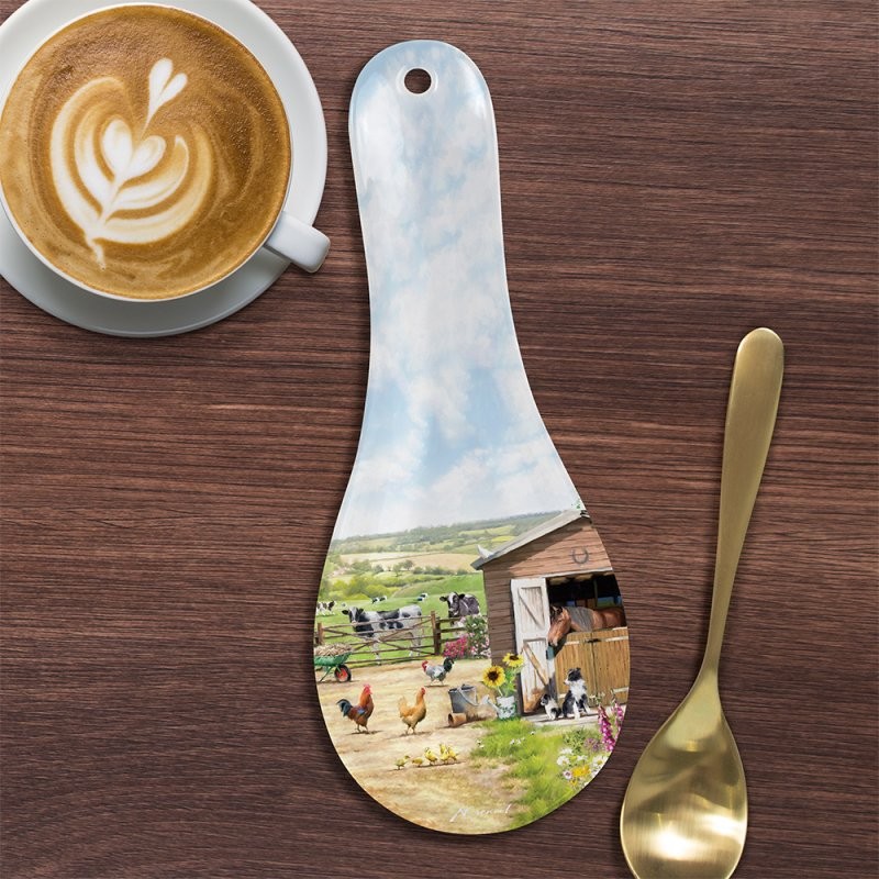 Farmhouse Melamine Spoon Rest Heat Resistant Tidy Kitchen Utensils Rester Tool