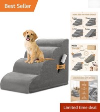 Compact Dog Steps Ramp for Easy Indoor  Outdoor Access - Waterproof  Non-Slip