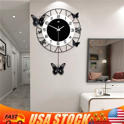 20inch Modern Butterfly Wall-mounted Clock Quartz Watch Clock Home Decoration