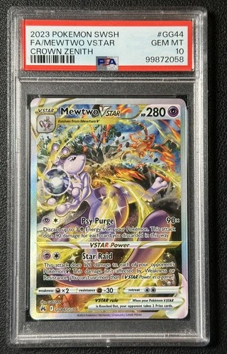 MEWTWO VSTAR PSA 10 2023 POKEMON SWSH CROWN ZENITH #GG44/GG70 FULL ART FA 058