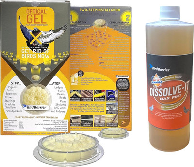Bird Deterrent Bundle: 24 Optical Gels + 1 Pint Enzyme Cleaner Solution