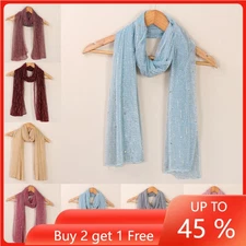 Summer Muslim Women Hijab Turban Shiny Glitter Long Scarf Shawl Headwrap Scarves