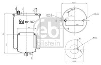 Federbalg Luftfederung Febi Bilstein 101307 FüR FM FH FMX Volvo 2 3