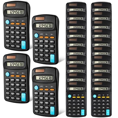  24 Pieces Basic Mini Calculators Bulk for Students Small Pocket Size Hand 