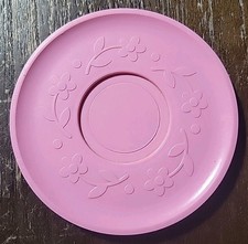 1982 Fisher-Price Quaker Oats Replacement 3 1/2" Pink Flower Tea Set Plate