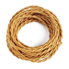 25ft Fabric Cloth Covered Lamp Twisted Wire,PRUNLLA Vintage 18/2 Industrial