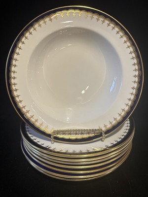 Aynsley Laurette 8213 9.25'' rim soup bowls lot of 8 bone china