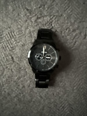 Fossil Herrenarmbanduhr Schwarz Stahl, Gebraucht BQ1127   voll funktionsfähig
