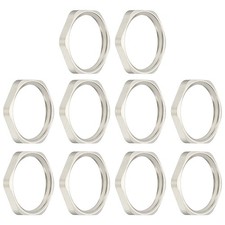 10Pcs NPT Cast Pipe Fitting Hex Locknut Nickel Plated Copper NPT1/2