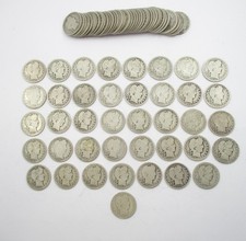 Lot of 80 US Barber Quarters 1892-1916 Random Assortment Dates Mint Marks